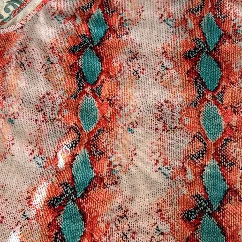Women’s tank razor back blouse size large orange and teal - - Picture 2 of 6